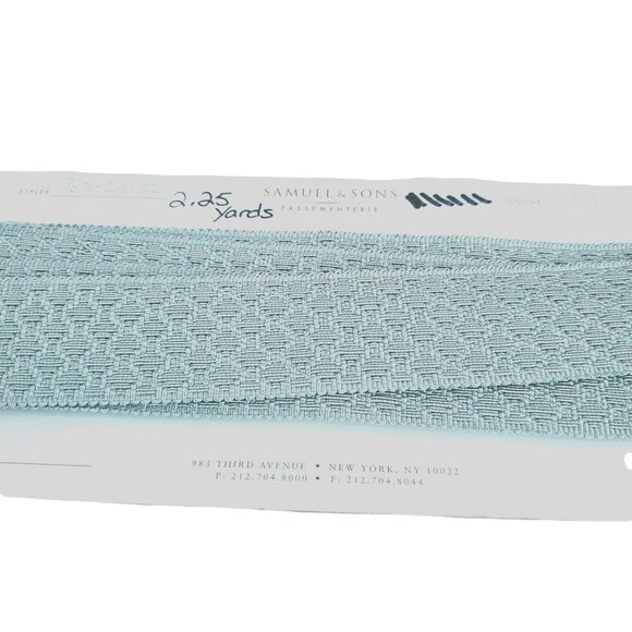 Samuel & Sons 2.25 Yards Lagoon Le Jardin Silk Border Trim 1.75" Discontinued - Picture 6 of 7
